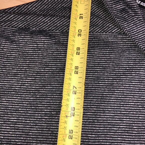 Nike Dri-fit Golf Polo XXL Grey Black stripped EUC - Picture 5 of 7